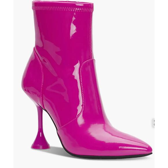 INC International Concepts Women Stretch Booties Fuschia Zip Pointed Size 7.5 M - Picture 1 of 10